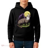 Moon Possum Funny Marsupial Rodent Opossums Retro Art Groovy Kids Hoodie thumb 4