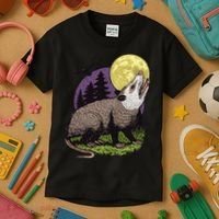 Moon Possum Funny Marsupial Rodent Opossums Retro Art Groovy Kids T-Shirt thumb 3