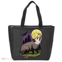 Moon Possum Funny Marsupial Rodent Opossums Retro Art Groovy Tote Bag thumb 0
