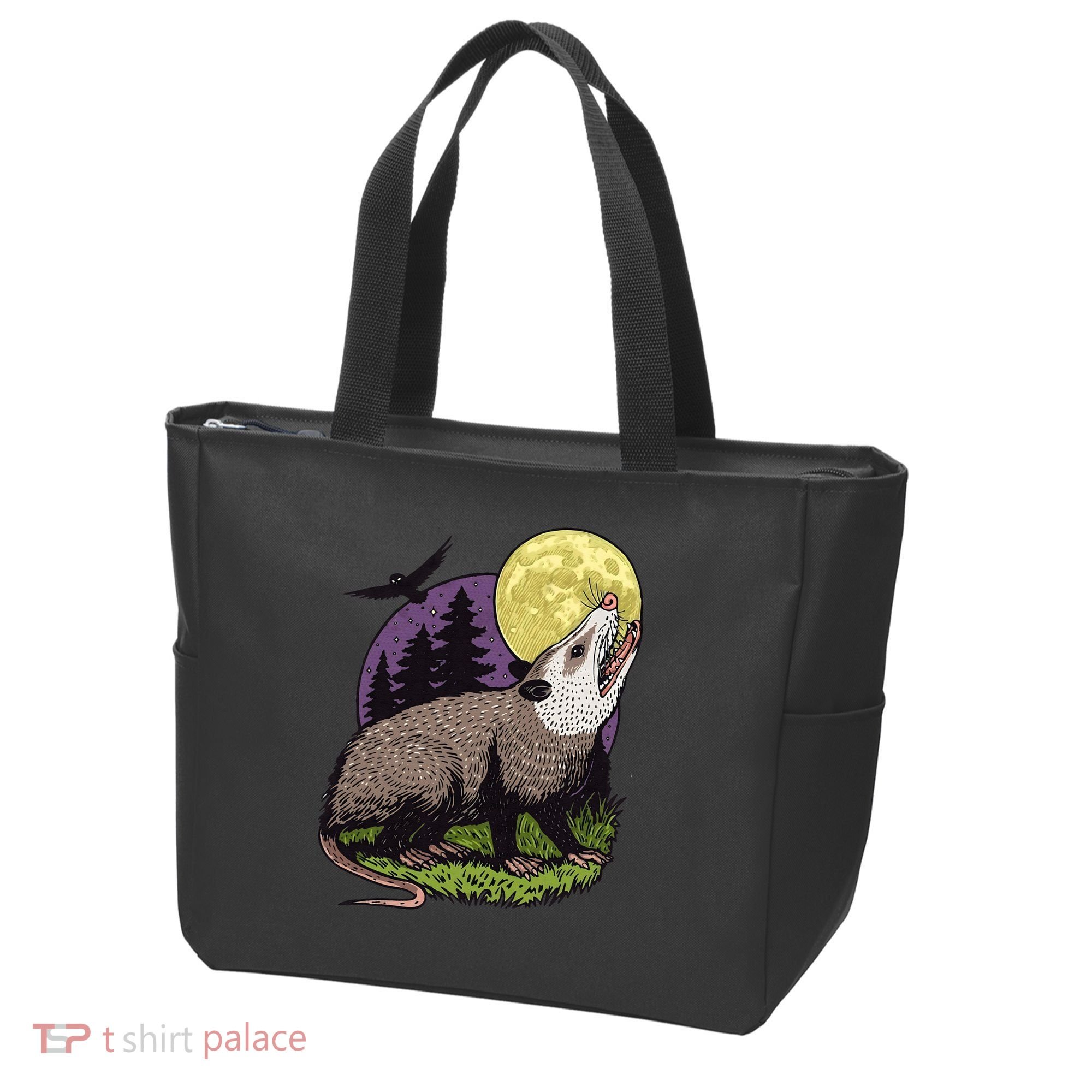 Moon Possum Funny Marsupial Rodent Opossums Retro Art Groovy Tote Bag