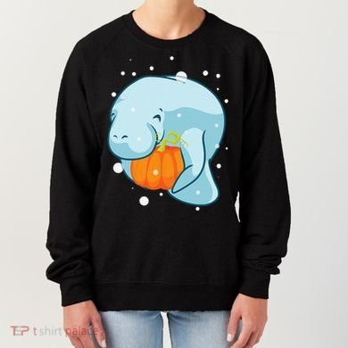 Manatee Pumpkin Fall Halloween Thanksgiving Sea Cow Gift Women's Sweatshirt