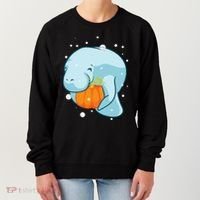 Manatee Pumpkin Fall Halloween Thanksgiving Sea Cow Gift Women's Sweatshirt thumb 0