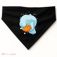 Manatee Pumpkin Fall Halloween Thanksgiving Sea Cow Gift USA-Made Doggie Bandana thumb 0