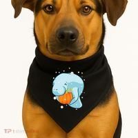 Manatee Pumpkin Fall Halloween Thanksgiving Sea Cow Gift USA-Made Doggie Bandana thumb 1