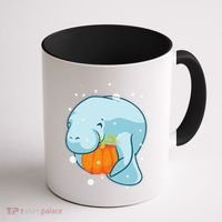 Manatee Pumpkin Fall Halloween Thanksgiving Sea Cow Gift Coffee Mug thumb 1