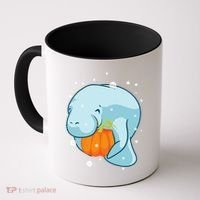 Manatee Pumpkin Fall Halloween Thanksgiving Sea Cow Gift Coffee Mug thumb 0