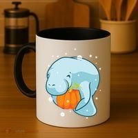 Manatee Pumpkin Fall Halloween Thanksgiving Sea Cow Gift Coffee Mug thumb 4