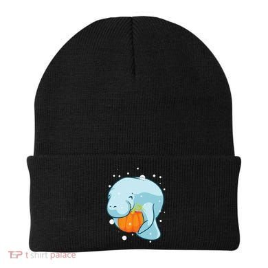Manatee Pumpkin Fall Halloween Thanksgiving Sea Cow Gift Beanie