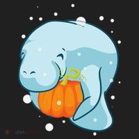 Manatee Pumpkin Fall Halloween Thanksgiving Sea Cow Gift Beanie thumb 2