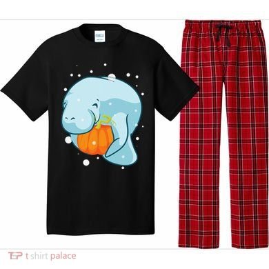 Manatee Pumpkin Fall Halloween Thanksgiving Sea Cow Gift Pajama Set
