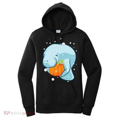 Manatee Pumpkin Fall Halloween Thanksgiving Sea Cow Gift Women's Hoodie