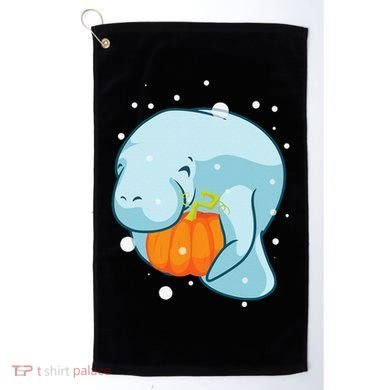 Manatee Pumpkin Fall Halloween Thanksgiving Sea Cow Gift Golf Towel