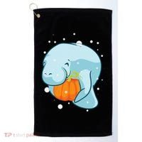 Manatee Pumpkin Fall Halloween Thanksgiving Sea Cow Gift Golf Towel thumb 0