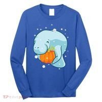 Manatee Pumpkin Fall Halloween Thanksgiving Sea Cow Gift Long Sleeve Shirt thumb 0