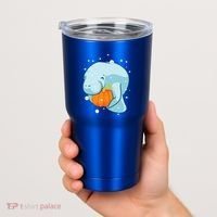Manatee Pumpkin Fall Halloween Thanksgiving Sea Cow Gift Tumbler thumb 2