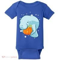 Manatee Pumpkin Fall Halloween Thanksgiving Sea Cow Gift Baby Bodysuit thumb 0
