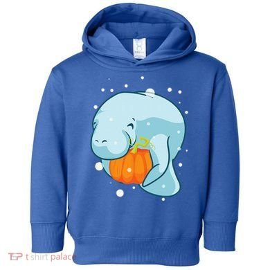 Manatee Pumpkin Fall Halloween Thanksgiving Sea Cow Gift Toddler Hoodie