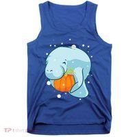 Manatee Pumpkin Fall Halloween Thanksgiving Sea Cow Gift Tank Top thumb 0