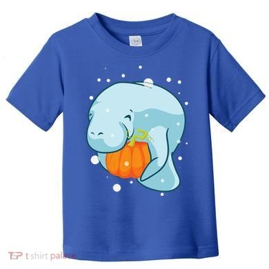 Manatee Pumpkin Fall Halloween Thanksgiving Sea Cow Gift Toddler T-Shirt