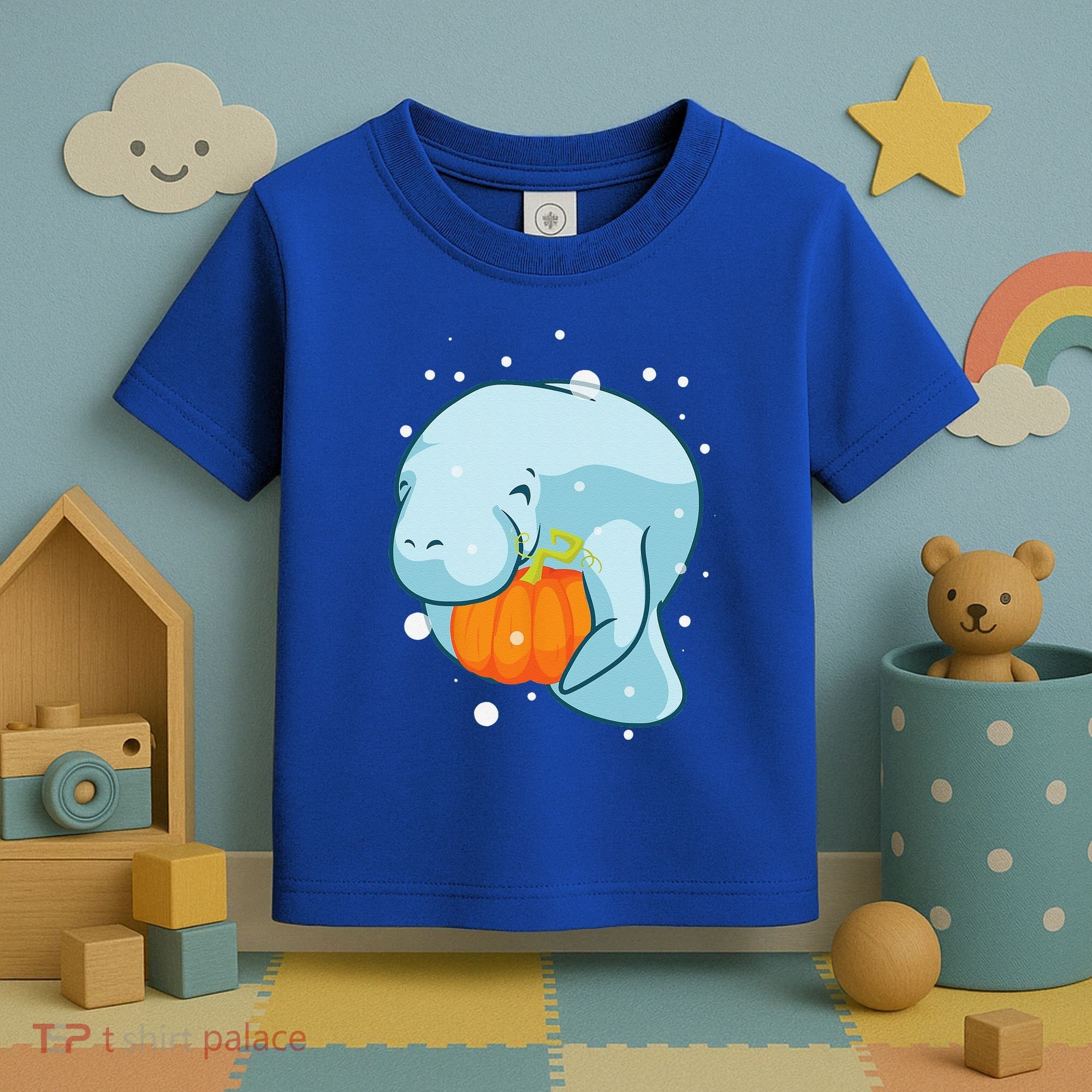 Manatee Pumpkin Fall Halloween Thanksgiving Sea Cow Gift Toddler T-Shirt