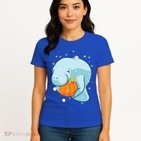 Manatee Pumpkin Fall Halloween Thanksgiving Sea Cow Gift Women's T-Shirt thumb 4