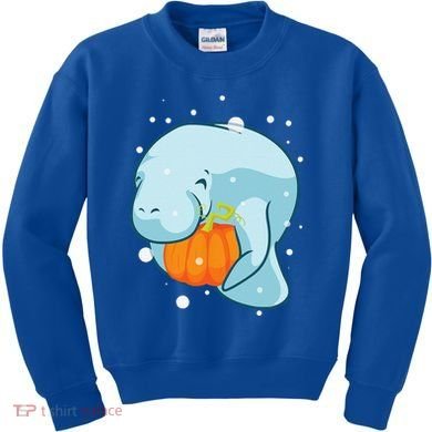 Manatee Pumpkin Fall Halloween Thanksgiving Sea Cow Gift Kids Sweatshirt