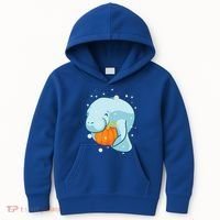 Manatee Pumpkin Fall Halloween Thanksgiving Sea Cow Gift Kids Hoodie thumb 0