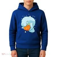 Manatee Pumpkin Fall Halloween Thanksgiving Sea Cow Gift Kids Hoodie thumb 4