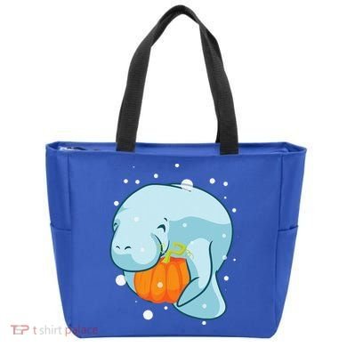 Manatee Pumpkin Fall Halloween Thanksgiving Sea Cow Gift Tote Bag