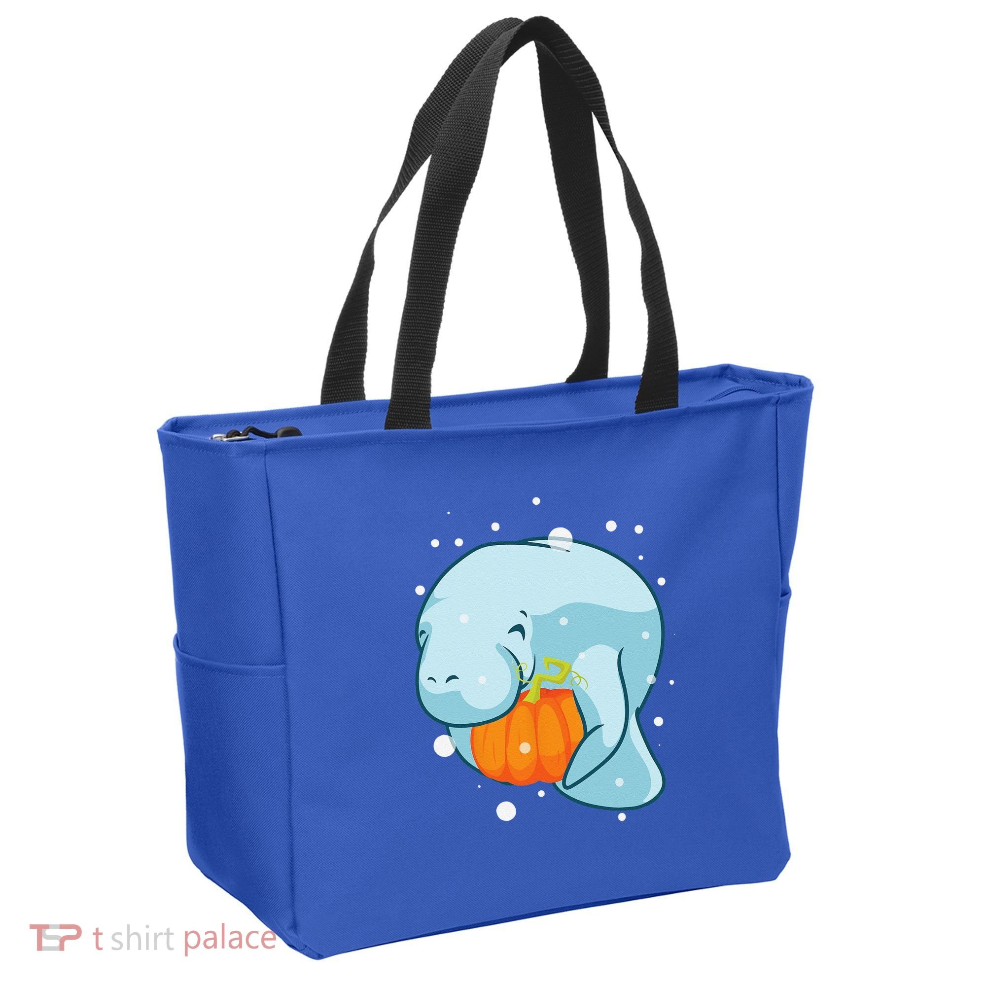 Manatee Pumpkin Fall Halloween Thanksgiving Sea Cow Gift Tote Bag