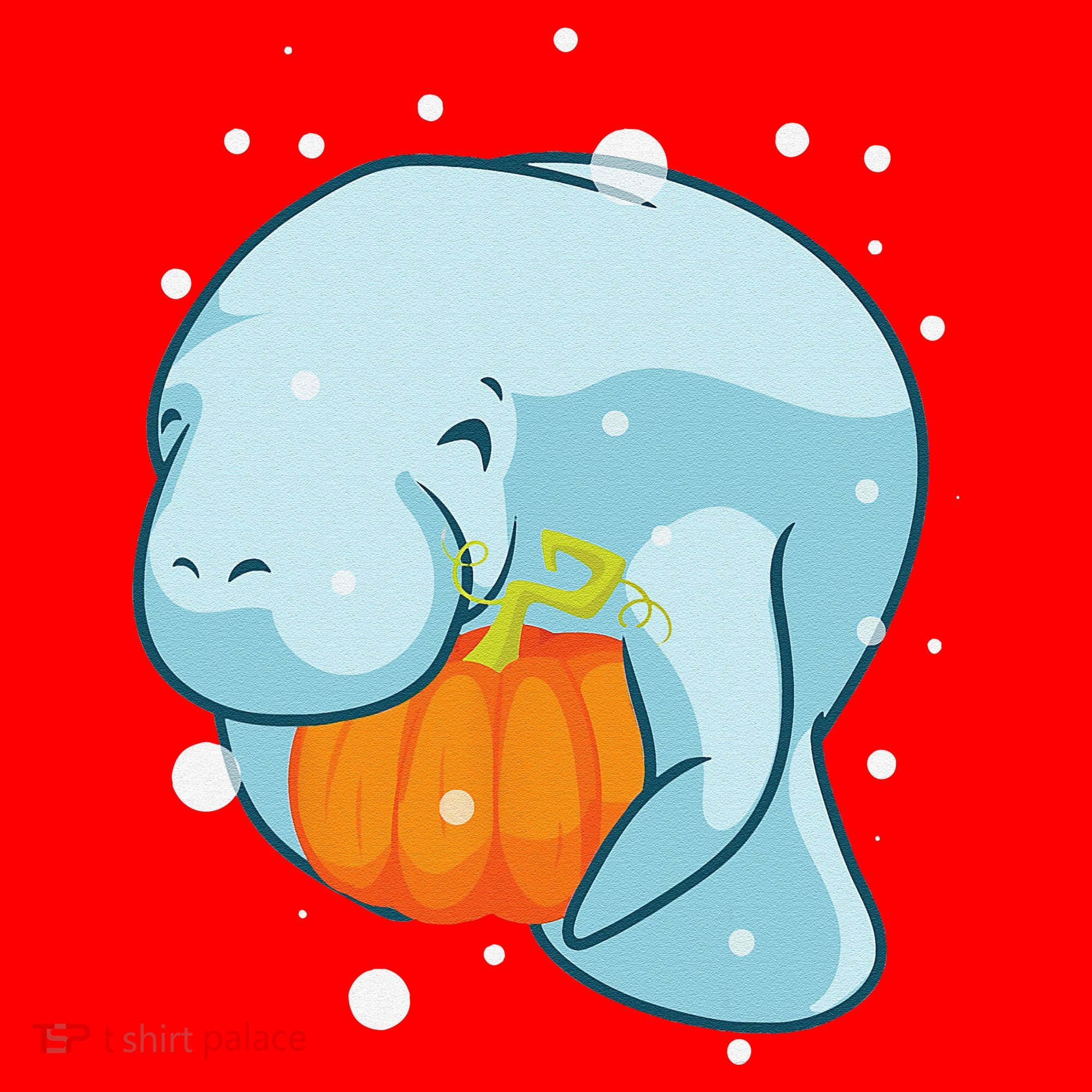 Manatee Pumpkin Fall Halloween Thanksgiving Sea Cow Gift Santa Hat
