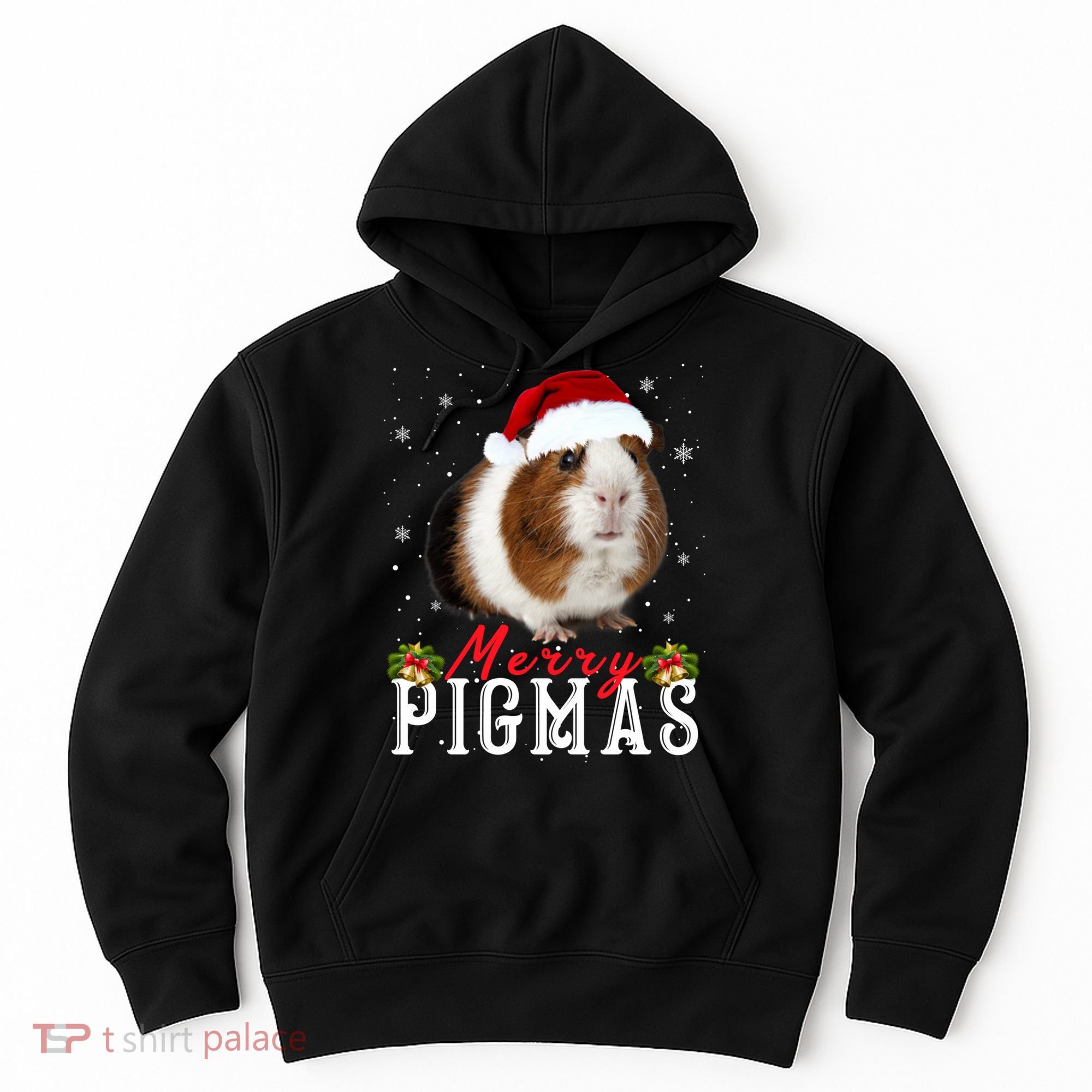 Merry Pigmas Face Mask Funny Guinea Pig Christmas Santa Xmas Hoodie