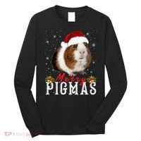 Merry Pigmas Face Mask Funny Guinea Pig Christmas Santa Xmas Long Sleeve Shirt thumb 0
