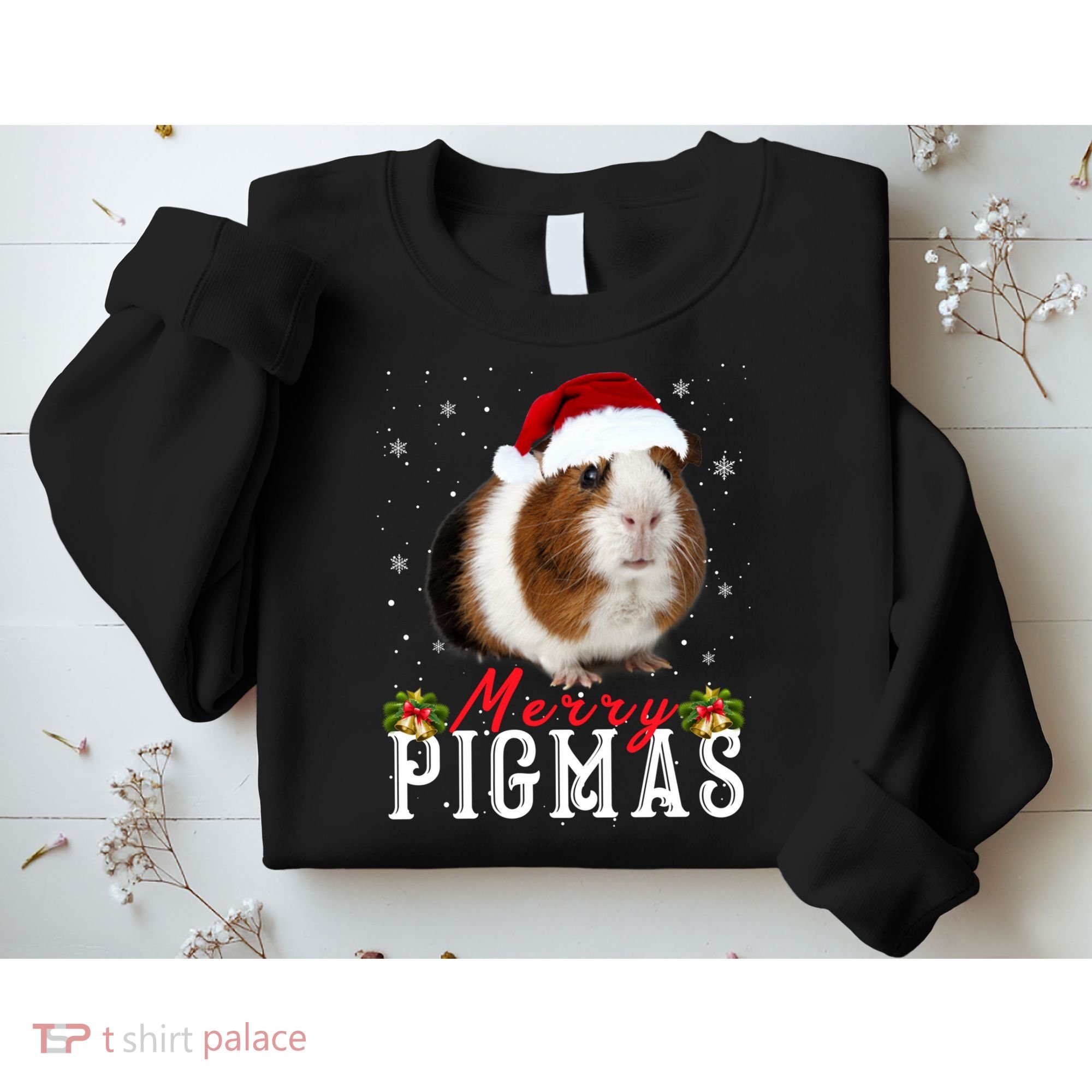 Merry Pigmas Face Mask Funny Guinea Pig Christmas Santa Xmas Sweatshirt