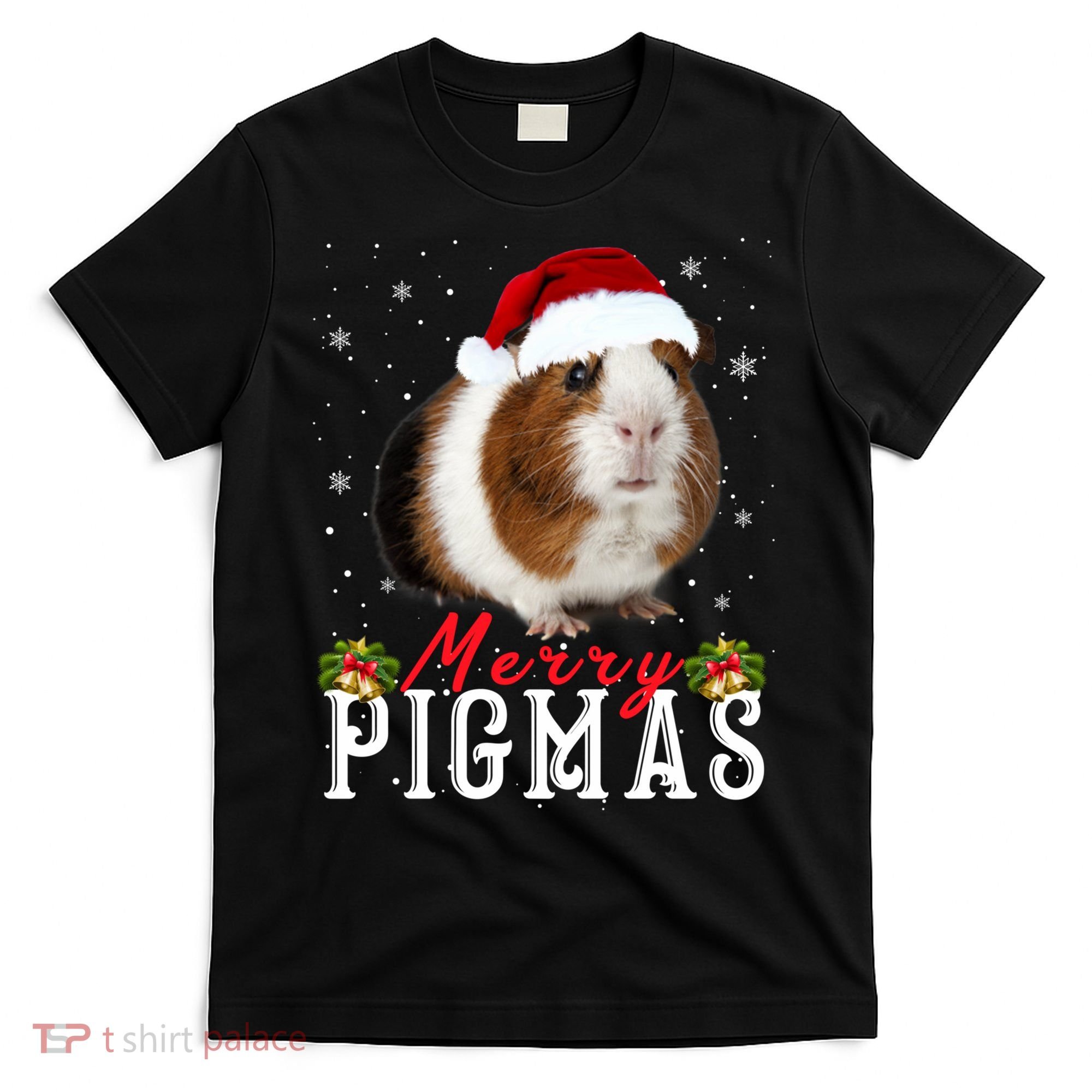 Merry Pigmas Face Mask Funny Guinea Pig Christmas Santa Xmas T-Shirt