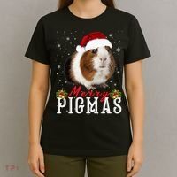 Merry Pigmas Face Mask Funny Guinea Pig Christmas Santa Xmas T-Shirt thumb 4