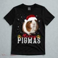 Merry Pigmas Face Mask Funny Guinea Pig Christmas Santa Xmas T-Shirt thumb 5