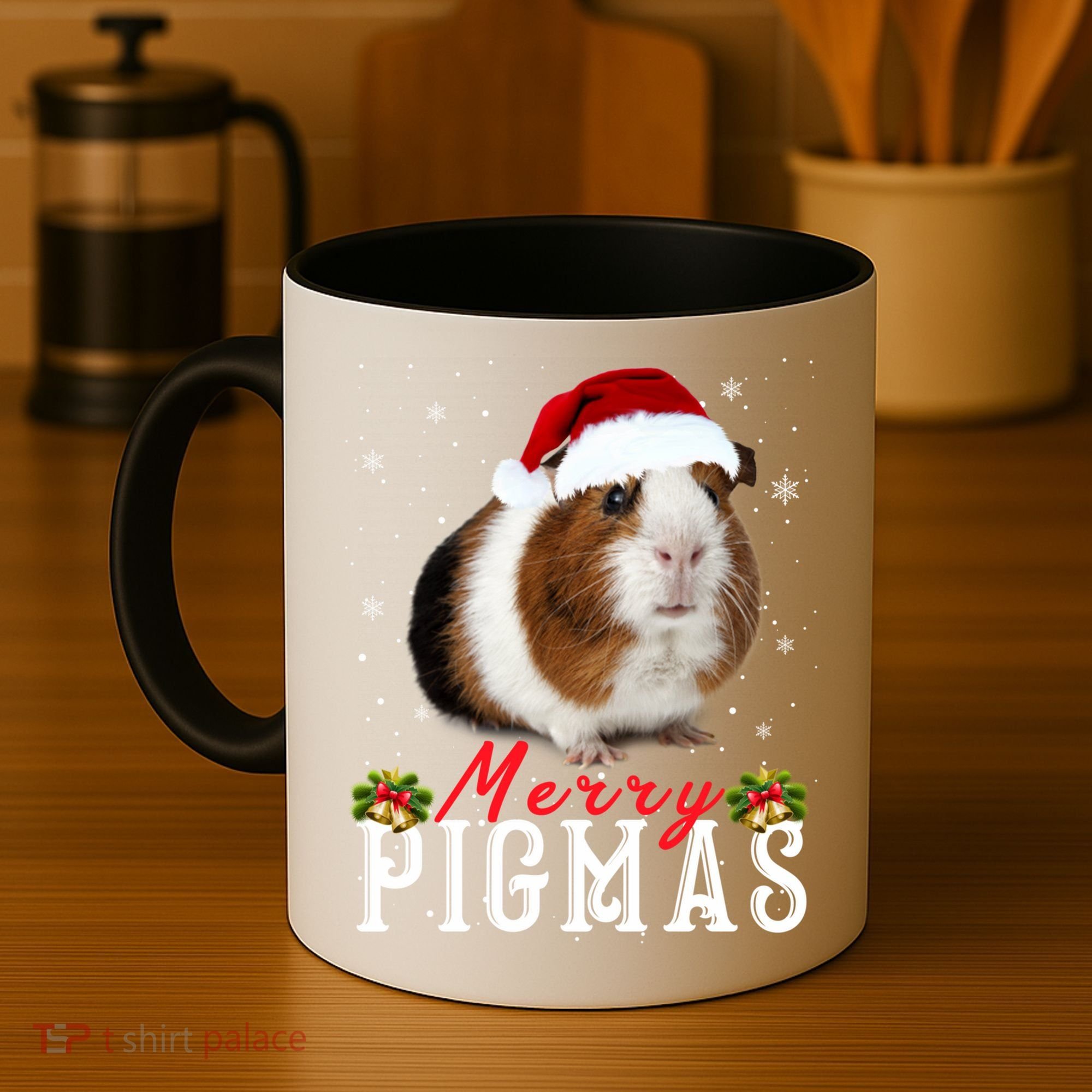 Merry Pigmas Face Mask Funny Guinea Pig Christmas Santa Xmas Coffee Mug