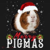 Merry Pigmas Face Mask Funny Guinea Pig Christmas Santa Xmas Mousepad thumb 1