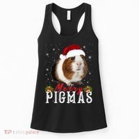Merry Pigmas Face Mask Funny Guinea Pig Christmas Santa Xmas Women's Tank Top thumb 0
