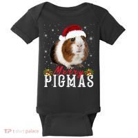 Merry Pigmas Face Mask Funny Guinea Pig Christmas Santa Xmas Baby Bodysuit thumb 0