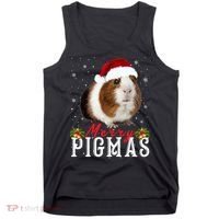 Merry Pigmas Face Mask Funny Guinea Pig Christmas Santa Xmas Tank Top thumb 0