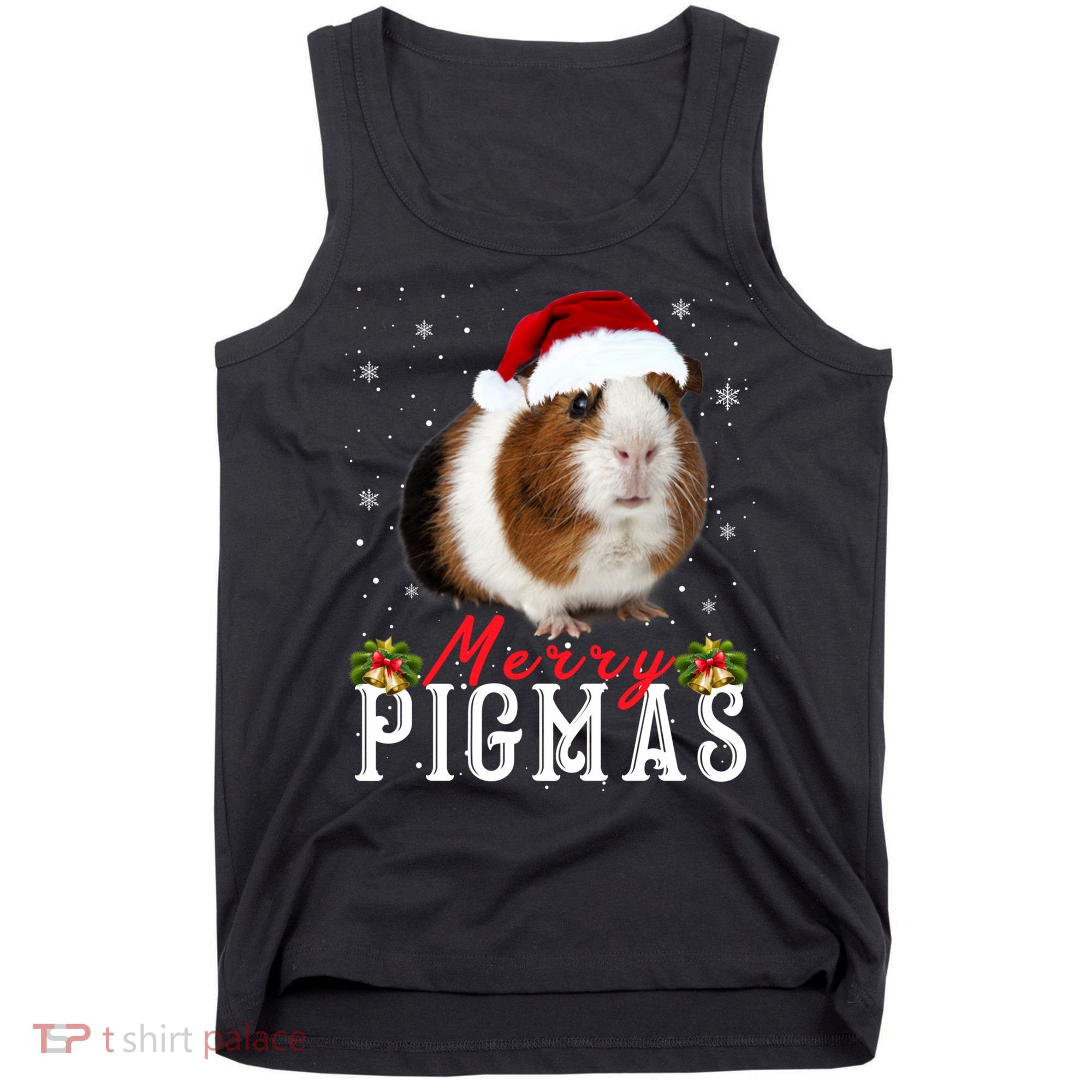 Merry Pigmas Face Mask Funny Guinea Pig Christmas Santa Xmas Tank Top