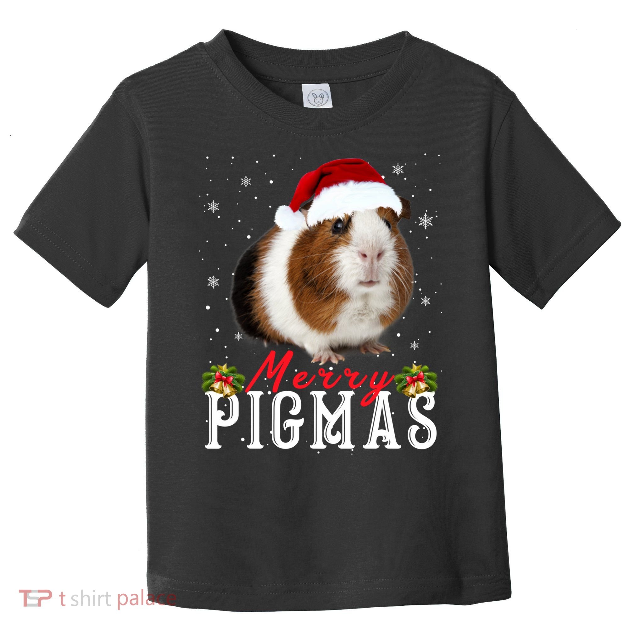 Merry Pigmas Face Mask Funny Guinea Pig Christmas Santa Xmas Toddler T-Shirt