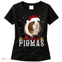 Merry Pigmas Face Mask Funny Guinea Pig Christmas Santa Xmas Women's T-Shirt thumb 0