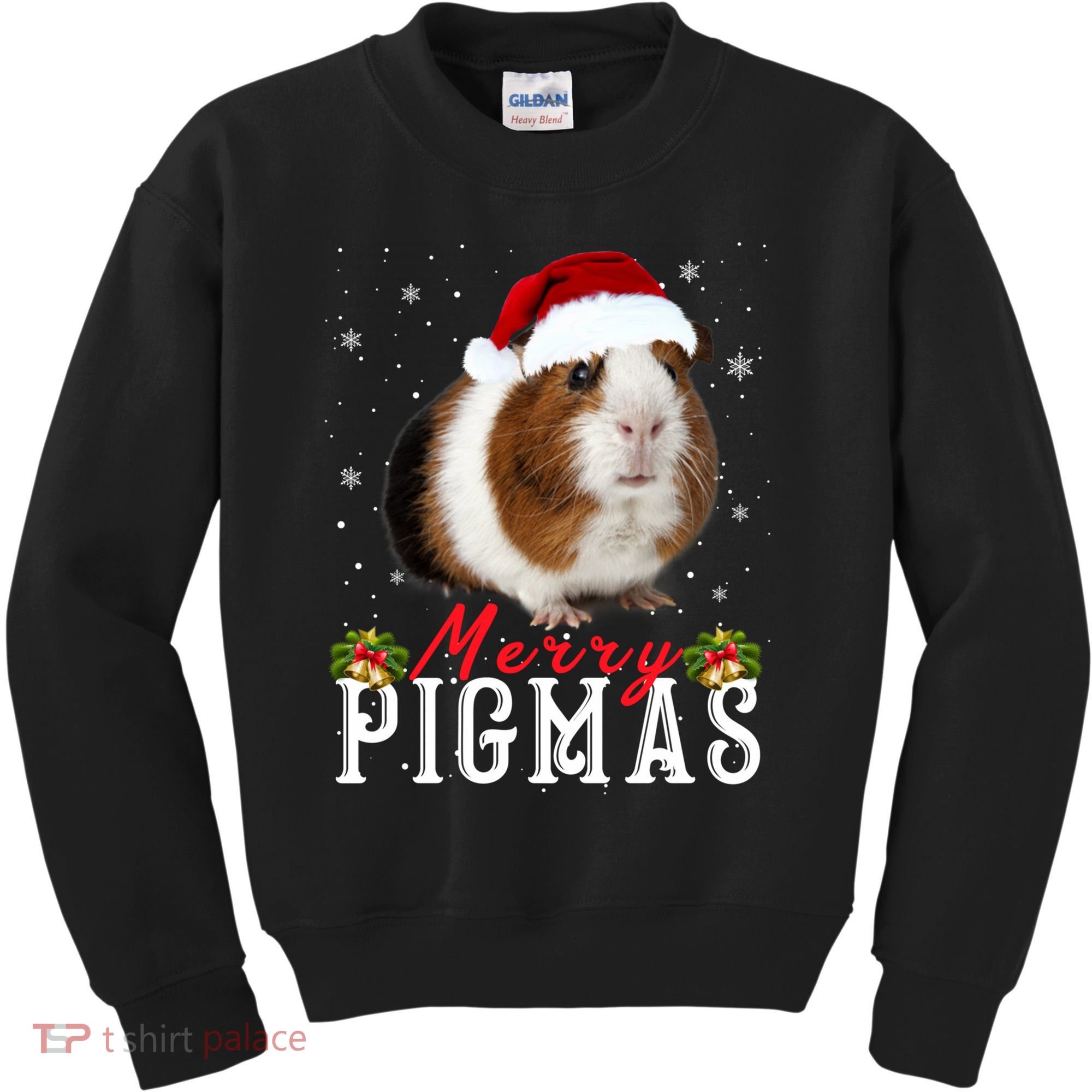 Merry Pigmas Face Mask Funny Guinea Pig Christmas Santa Xmas Kids Sweatshirt