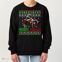 Merry Pinmas Funny Christmas Sweater Santa Wrestling Group Women's Sweatshirt thumb 0