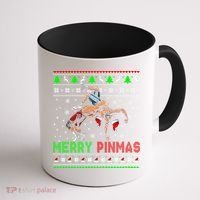 Merry Pinmas Funny Christmas Sweater Santa Wrestling Group Coffee Mug thumb 1
