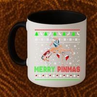 Merry Pinmas Funny Christmas Sweater Santa Wrestling Group Coffee Mug thumb 2