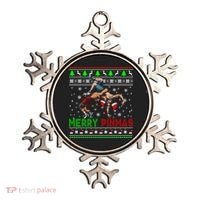 Merry Pinmas Funny Christmas Sweater Santa Wrestling Group Ornament thumb 0
